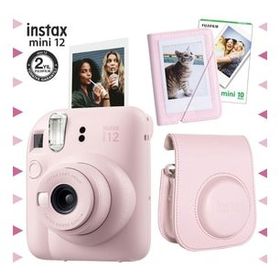 Instax Mini 12 Pembe 10'lu Film Mini Albüm Deri Kılıf ve Fotoğraf Makinesi Seti