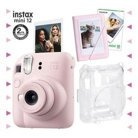 Instax Mini 12 Pembe 10'lu Film Mini Albüm Şeffaf Kılıf ve Fotoğraf Makinesi Seti