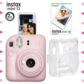 Instax Mini 12 Pembe 10'lu Film Şeffaf Kılıf ve Fotoğraf Makinesi Seti