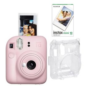 Instax Mini 12 Pembe 10'lu Film Şeffaf Kılıf ve Fotoğraf Makinesi Seti