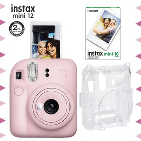 Instax Mini 12 Pembe 10'lu Film Şeffaf Kılıf ve Fotoğraf Makinesi Seti