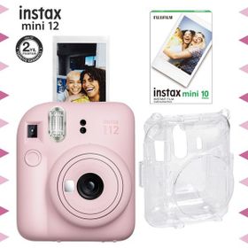 Instax Mini 12 Pembe 10'lu Film Şeffaf Kılıf ve Fotoğraf Makinesi Seti