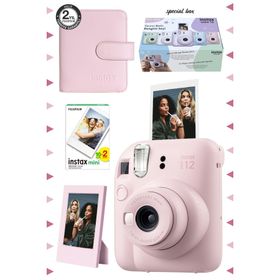 Instax Mini 12 Pembe 20'li Film Çerçeve Kare Albüm ve Fotoğraf Makinesi Seti