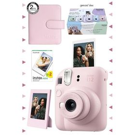 Instax Mini 12 Pembe 20'li Film Çerçeve Kare Albüm ve Fotoğraf Makinesi Seti