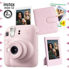 Instax Mini 12 Pembe 20'li Film Çerçeve Kare Albüm ve Fotoğraf Makinesi Seti