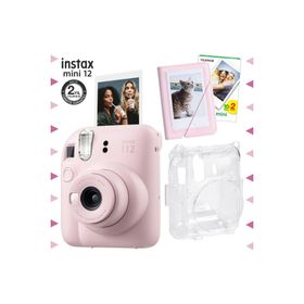 Instax Mini 12 Pembe 20'li Film Mini Albüm Şeffaf Kılıf ve Fotoğraf Makinesi Seti