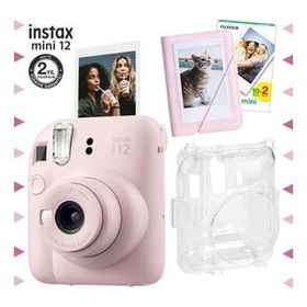 Instax Mini 12 Pembe 20'li Film Mini Albüm Şeffaf Kılıf ve Fotoğraf Makinesi Seti