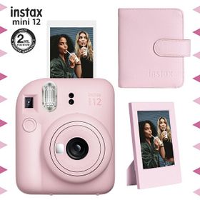 Instax Mini 12 Pembe Fotoğraf Makinesi Çerçeve ve 64'lü Kare Albüm Seti