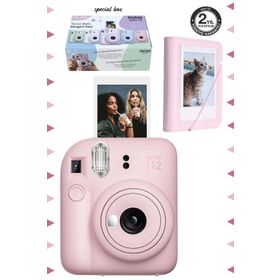 Instax Mini 12 Pembe Fotoğraf Makinesi ve 28'li Mini Albüm Seti