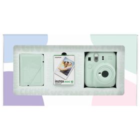 Instax Mini 12 Yeşil 10'lu Film 28'li Mini Albüm Bundle Box ve Fotoğraf Makinesi