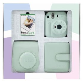 Instax Mini 12 Yeşil 10'lu Film Kare Albüm Deri Kılıf Bundle Box ve Fotoğraf Makinesi