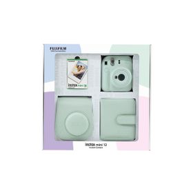 Instax Mini 12 Yeşil 10'lu Film Kare Albüm Deri Kılıf Bundle Box ve Fotoğraf Makinesi