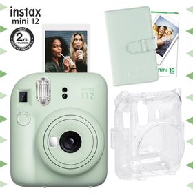 Instax Mini 12 Yeşil 10'lu Film Laporta Albüm Şeffaf Kılıf ve Fotoğraf Makinesi Seti