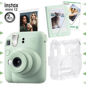 Instax Mini 12 Yeşil 10'lu Film Mini Albüm Şeffaf Kılıf ve Fotoğraf Makinesi Seti