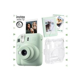 Instax Mini 12 Yeşil 10'lu Film Mini Albüm Şeffaf Kılıf ve Fotoğraf Makinesi Seti