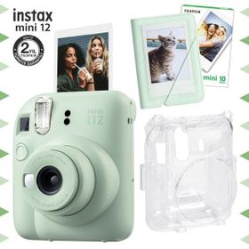Instax Mini 12 Yeşil 10'lu Film Mini Albüm Şeffaf Kılıf ve Fotoğraf Makinesi Seti