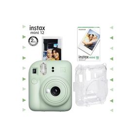 Instax Mini 12 Yeşil 10'lu Film Şeffaf Kılıf ve Fotoğraf Makinesi Seti