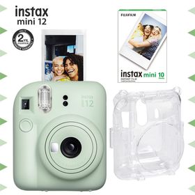 Instax Mini 12 Yeşil 10'lu Film Şeffaf Kılıf ve Fotoğraf Makinesi Seti