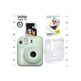 Instax Mini 12 Yeşil 20'li Film Şeffaf Kılıf ve Fotoğraf Makinesi Seti