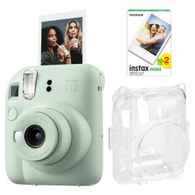 Instax Mini 12 Yeşil 20'li Film Şeffaf Kılıf ve Fotoğraf Makinesi Seti