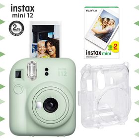 Instax Mini 12 Yeşil 20'li Film Şeffaf Kılıf ve Fotoğraf Makinesi Seti