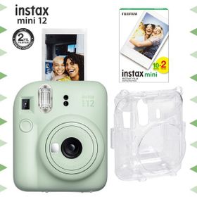 Instax Mini 12 Yeşil 20'li Film Şeffaf Kılıf ve Fotoğraf Makinesi Seti