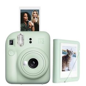 Instax Mini 12 Yeşil 28'li Mini Albüm ve Fotoğraf Makinesi Seti