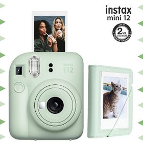 Instax Mini 12 Yeşil 28'li Mini Albüm ve Fotoğraf Makinesi Seti
