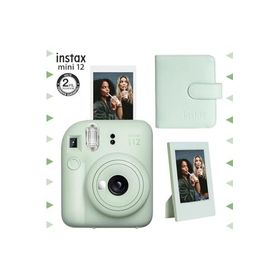 Instax Mini 12 Yeşil Çerçeve 64'lü Kare Albüm ve Fotoğraf Makinesi Seti