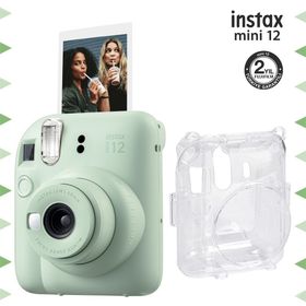 Instax Mini 12 Yeşil Şeffaf Kılıf ve Fotoğraf Makinesi Seti