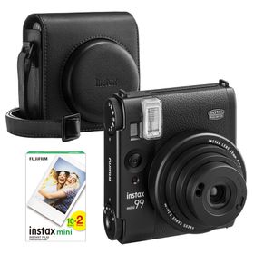 Instax Mini 99 Siyah 20'li Film Deri Kılıf ve Fotoğraf Makinesi Seti