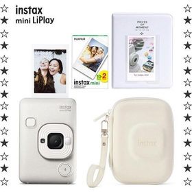 Instax Mini LiPlay Misty White 20'li Film Albüm Çanta ve Fotoğraf Makinesi Hediye Seti