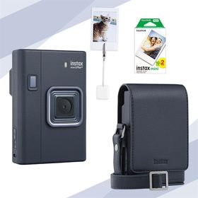 Instax Mini Liplay Plus Midnight Blue 20'li Film Çanta Kıskaç ve Fotoğraf Makinesi Hediye Seti
