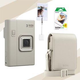 Instax Mini Liplay Plus Sand Beige 20'li Film Çanta Kıskaç ve Fotoğraf Makinesi Hediye Seti