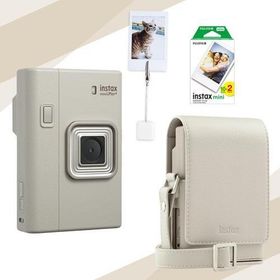 Instax Mini Liplay Plus Sand Beige 20'li Film Çanta Kıskaç ve Fotoğraf Makinesi Hediye Seti