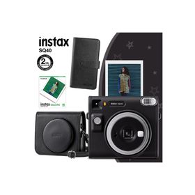 Instax SQ40 Siyah 10'lu Kare Film Deri Kılıf Siyah Albüm ve Fotoğraf Makinesi