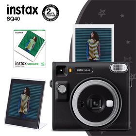 Instax SQ40 Siyah 10'lu Kare Film Pleksi Çerçeve ve Fotoğraf Makinesi