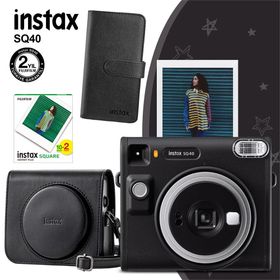 Instax SQ40 Siyah 20'li Kare Film Deri Kılıf Siyah Albüm ve Fotoğraf Makinesi