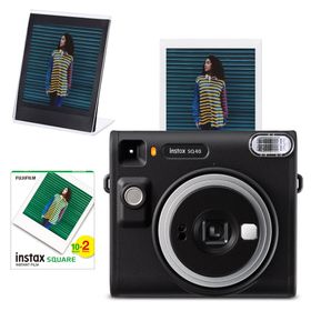 Instax SQ40 Siyah 20'li Kare Film Pleksi Çerçeve ve Fotoğraf Makinesi