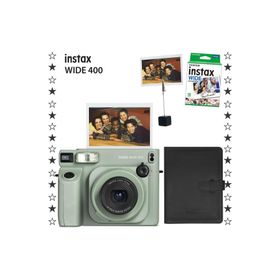Instax Wide 400 Yeşil 10'lu Film Kıskaç Deri Albüm ve Fotoğraf Makinesi Hediye Seti