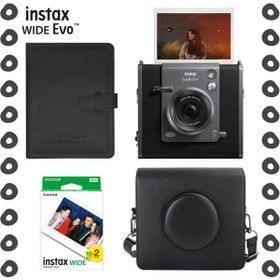 Instax Wide Evo 20'li Film Albüm Deri Kılıflı ve Fotoğraf Makinesi Hediye Seti