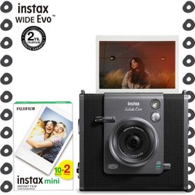 Instax Wide Evo Siyah Şipşak Anında Baskı Hybrid 20'li Film ve Fotoğraf Makinesi