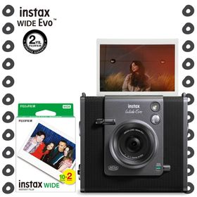 Instax Wide Evo Siyah Şipşak Anında Baskı Hybrid 20'li Film ve Fotoğraf Makinesi
