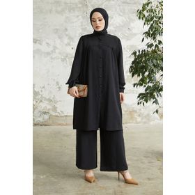 Instyle 81474 Siyah Arfa Ayrobin Düğmeli Salaş Takım