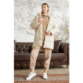 Instyle Bona Beyaz Kapüşonlu Krinkıl Şişme Mont