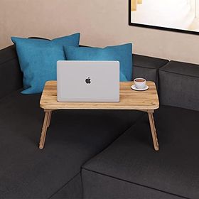 interGO Katlanabilir Yatak Koltuk Üstü Kahvaltı Renkli Laptop Sehpası Çam Bilgisayar Sehpası