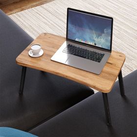 interGO Katlanabilir Yatak Koltuk Üstü Kahvaltı Renkli Laptop Sehpası Çam Bilgisayar Sehpası