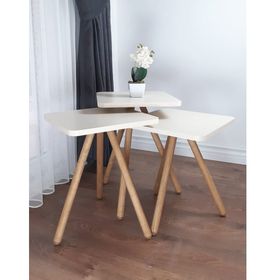 interGO Krem Kare Zigon Sehpa