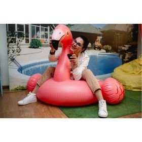 Intex 57558 Tutmaçlı Flamingo Şişme Havuz Yatak