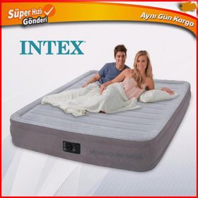 Intex 67770 Elektrikli Kadife Kaplı Şişme Yatak